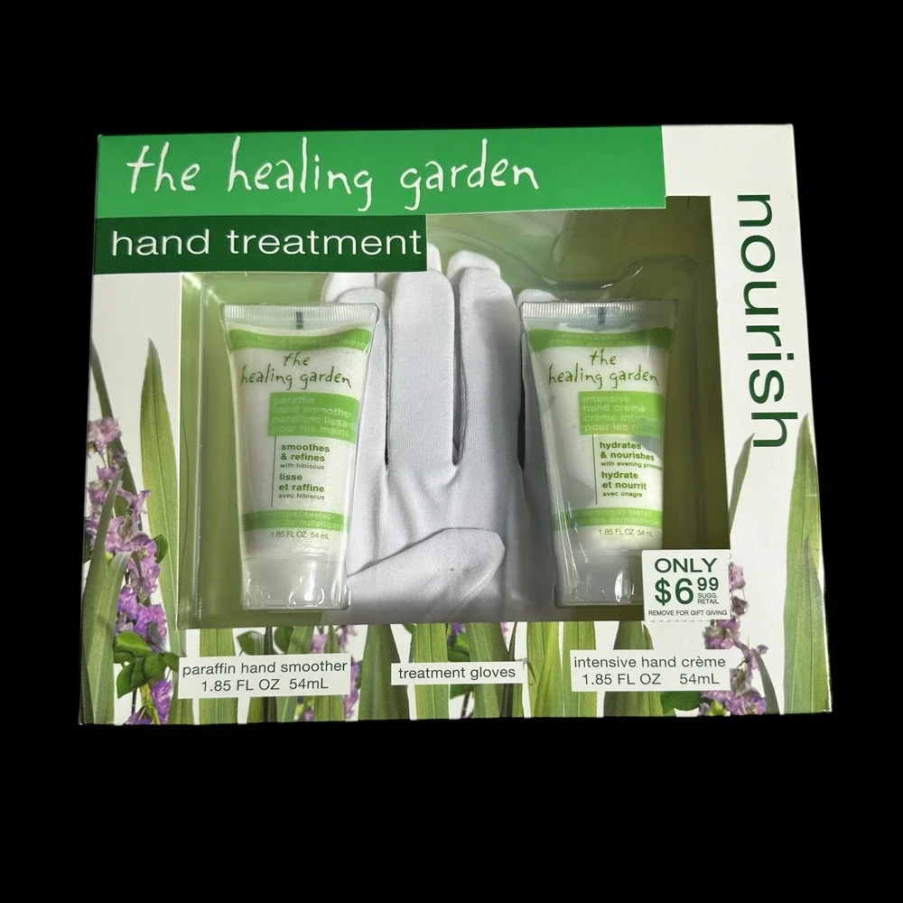 The Healing Garden Hand Treatment Set Nourish Paraffin Smoother Creme Gloves‎